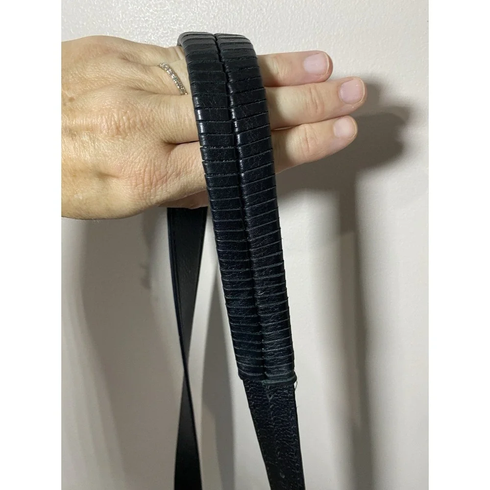 Foley + Corinna Charlotte Saddle Bag MEDIUM Pebbled Black Leather Woven Design‎